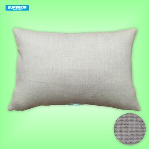 1 Uds. Funda de almohada de lino artificial mezclada de polialgodón de 12x20 pulgadas, funda de cojín de lino blanco crudo en blanco, revestimiento posterior perfecto para sublimación