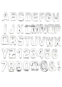 1 pièces 3D bricolage Chrome ABS Alphabet lettre numéro symbole voiture autocollants universels pour Honda/VW//Skoda/Ford/Peugeot2799860