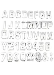 1pcs 3D DIY Chrome ABS Alphabeto Número de letra Símbolo de calcomanía de automóviles Universal para Honda/VW // Skoda/Ford/Peugeot1754317
