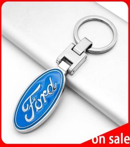 1PCS 3D Metal Car Keychain Creative DoubleSided Logo Key Ring Accessoires pour Ford Mustang Explorer Fiesta Focus Kuga Keychains9705661