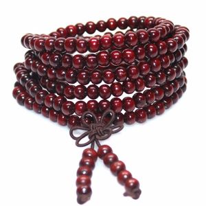 1 Uds 6mm Natural sándalo budista Buda meditación 108 cuentas oración cuentas Mala pulsera mujeres hombres joyería