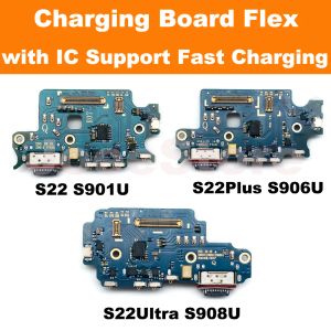 1PCS Charging Port Dock Connector Board Flex for Samsung S22 Plus Ultra S901B S906B S908B S901U 908U Câble Micro USB Micro