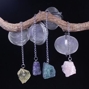 Pendentifs 1 pcs Creative Cristal Naturel Stonet 304 En Acier Inoxydable Thé Maker Filtre Cristal Brut Decoratio qylJun