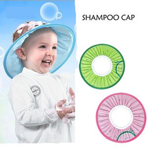 1 Uds. Gorro de ducha impermeable elástico de dibujos animados para bebé, orejeras para bebé, gorro de champú, sombrero sombreado, gorros de corte de pelo para niños, protección