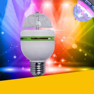 1pcs LED Balles de lampes cristallines Light RVB 3W E27 Colorful Magic Ball Club DJ Party KTV Home Effet Bulbe Auto Rotation