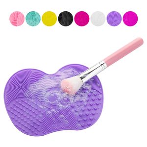 1pcs Mini Silicone Brush Cleaning Mat Makeup Brush Cleaning Tools Foundation Make up Washing Brushes Scrubber Board Cosmetic Cleaner Pad
