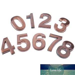 1 pièces en plastique Bronze auto-adhésif 0-9 numéros de porte personnalisé signe d'adresse de maison