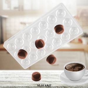 1PCS Polycarbonate Moules de chocolat coeur Cube Chocolate Bar à barbe à barres Moule de confiserie Ustensiles