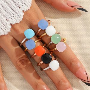 1PCS / Set Classic Ring Empilled Mix Colon Crystal Ring 30Colors Candy Style Ring Jewelry Birthday Gift for Women 240416