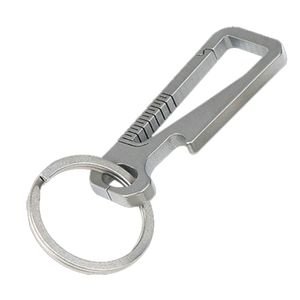 1pcs clip de porte-clés à dégagement rapide en titane avec 1 porte-clés clip de porte-clés petit mousqueton robuste pour hommes et femmes (gris)