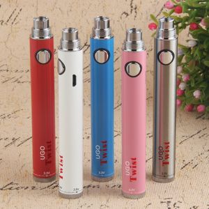 1pcs Vape ECIG UGO Twist Vaporisateur 510 Batterie de filetage EGO C Valtion variable 3.3 ~ 4.8V Vision USB Passez par piles