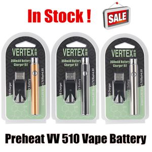 MOQ 1 pièces Vertex préchauffer 510 fil 350mAh batterie de préchauffage 3.4V 3.7V 4.0V CE3 vape O stylo avec chargeur sans fil