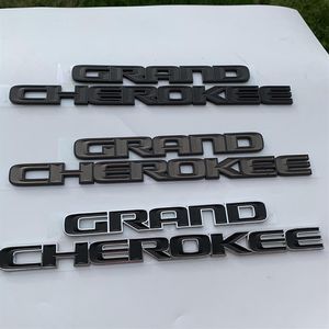 1 pieza, emblema de letras negras, pegatina de placa de identificación para puertas laterales para Jeep Grand Cherokee, accesorio de coche con borde brillante, mark306L trasero