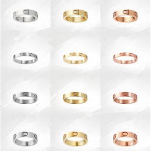 1 pieza de joyería de diseñador de lujo anillo de mujer compromiso de acero de titanio de oro de 18 quilates para conjuntos de anillos de boda con bag228a original