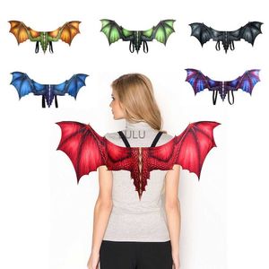 1 ensemble 95 cm 45 cm Halloween carnaval adulte décoration Non tissé ailes de Dragon rouge vert bleu violet jaune Cosplay masque ailes accessoire HKD230825 HKD230825