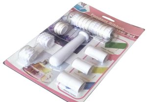 1set outils de gâteau fondant ruban couteau à ruban sucrecraft décoration de gâteau en plastique rouleau à rouesser en plateau