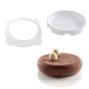 Moule à gâteau rond en Silicone éclipse, pour Mousses, crème glacée, poêle à pâtisserie en mousseline de soie, accessoires de décoration, outils de cuisson, 1 ensemble, 240318