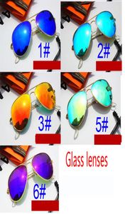 1set Summer Men Couple Color Sunglasses Case Outdoors Fashion Femmes conduisant des lunettes de soleil UV400 5COLORS avec emballage original 1704547