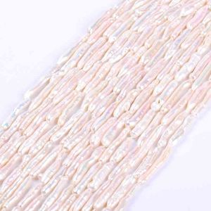 1strand/lot AA quality white elongated Natural freshwater Pearl Loose Strand Beads DIY for Jewelry making bracelet necklace