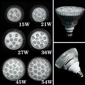 1X LED à spectre complet élèvent des lumières 21W 27W 36W 45W 54W E27 LED élèvent la lampe PAR 38 30 ampoule pour le système de culture hydroponique de plantes à fleurs