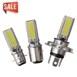 1X phare de voiture Led H4 haute luminosité BA20D P15D COB pour motos, ampoules de véhicules électriques, lampes automobiles blanches, Diode 12V