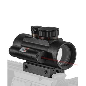 Lunette de visée tactique 1X40 Red Dot Sight Collimateur Reflex Sight avec optique de chasse laser rouge intégrée pour rail Picatinny de 11 mm et 20 mm