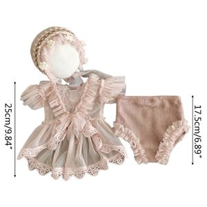 2-3pcs Baby Hat+Romper Jumpsuit Fotografía recién nacida Propiedades para bebés Fotos Disparos de trajes