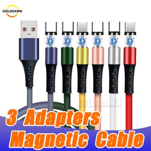 Câbles USB 2,4 a Type C, cordon de Charge rapide universel pour téléphone portable, câble magnétique de 1M 2M, chargeur rapide dans un sac OPP