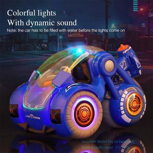 2.4G Watch Remote Control Spray Désinfection Stunt Car Toy, Gesture Control, 4WD 2-in-one Double Model, Colorful Lights, Xmas Kid Boy Gift,USE