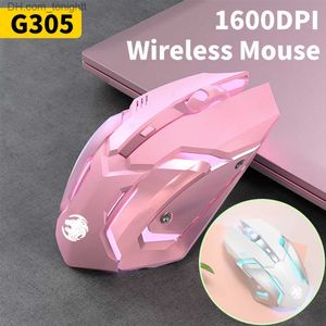 2.4G Wireless Bluetooth Silent Mute Gaming Mouse 1600DPI Óptico LED Retroiluminado USB Ratones recargables Diseño de 6 botones para PC portátil Q230825