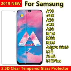 Protector de pantalla de teléfono de vidrio templado transparente 2.5D para Samsung Galaxy A10 A20 A20Core A20E A30 A40 A50 A60 A70 A80 A90 A10E A9 PRO 2019 VIDRIO