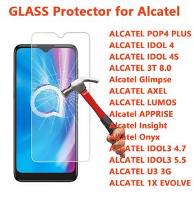Protecteur d'écran en verre trempé 2.5D pour ALCATEL POP4 PLUS IDOL 4 4S 3T 8.0 AXEL Glimpse LUMOS APPRISE Insight Onyx IDOL3 4.7 5.5 1X EVOLVE U3 3G protecteurs d'écran de téléphone