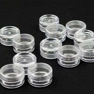 Caja de almacenamiento de cuentas de joyería de plástico transparente de 2,5 ML, recipientes redondos pequeños, cajas organizadoras de maquillaje