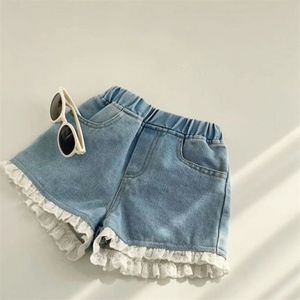 2-9T Jeans Shorts para niñas niño chico ropa de bebé verano Casual volantes encaje Denim elegante lindo dulce pantalones 210723