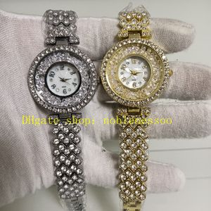 2 Couleur Authentic Photo Dames Match Diamond Watch 33 mm Quartz Net Rouge rouge Mère de Perle Dial 18K Gold Yellow Femmes Suit rapide Bracelet en acier