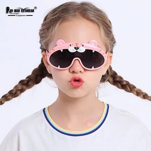 2 Couleurs Polarized Kids Glasses Childrens Sunglasses Fashion Mignon Tiger Design adapté à 4 ~ 10 enfants Cadre élastique élevé 240424