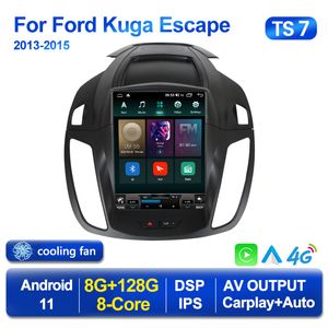 Lecteur dvd de voiture 2 Din Android 11 pour Radio de Style Tesla pour Ford Kuga 2 Escape 3 2013-2016 multimédia GPS 2din Carplay stéréo