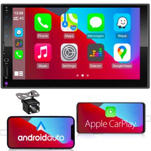 Autoradio 2 DIN outils audio lecteur Mp5 CarPlay android Auto headunit écran tactile stéréo Bluetooth MirrorLink USB Audio multimédia