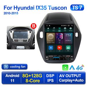 2 Din Player Android 11 para Tesla Style Car Dvd Radio Audio para Hyundai Tucson 2 IX35 2009-2015 Multimedia GPS 2din Carplay Stereo
