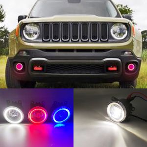 2 fonctions Auto LED DRL Daytime Running Light pour Jeep Renegade 2016 2017 2018 Car Angel Eyes Fog Lamplight