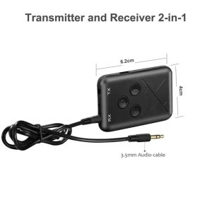 2 en 1 Bluetooth 5.0 émetteur récepteur adaptateur Audio sans fil pour TV PC voiture haut-parleur casque 3.5mm Jack Aux adaptateur Bluetooth