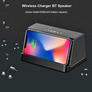 2 en 1 haut-parleur Bluetooth 10 W chargeur sans fil rapide appel à la main Portable basse batterie externe boîte de son pour Samsung iPhone326V