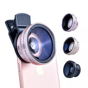Kit profesional con clip 2 en 1 con lente súper gran angular 0.45X Lente macro 12.5X Kit de lentes para cámara de teléfono celular para teléfonos inteligentes iPhone y Android Teléfonos celulares