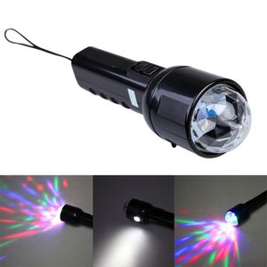 2 en 1 coloré 3W LED RGB scène lumière lampe torche double usage Disco Party Club vacances noël projecteur laser lampe lampe de poche