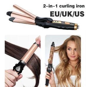 2-en-1 Fer Curling Straight / Curling Anti-Scalding Care Rouleau Femmes Tool Hair Wand Beauty Supplies Style Ha J5V2 240423