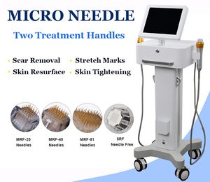 2 EN 1 fractionné rf microneedle traitement des rides micro aiguilletage estomac peau serrant les machines de levage du visage