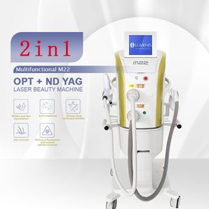2 en 1 IPL OPL machine de soins de la peau et d'épilation Q-Switched Nd Yag Laser Tattoo Remove Beauty Equipment Professional Device for Full Body