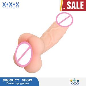 2 en 1 Realista Dildo Anal Plug Masturbation Cup G Butt Amor adulto Sexy Toy for Women Men