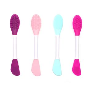 2 en 1 Silicone masque brosse visage brosse nettoyante exfoliant pores nettoyant doux nez brosse outil de soin de la peau