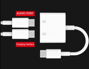 Mini adaptador 2 em 1 tipo c, divisor de áudio e carregador 3a, carregamento rápido, música hifi macho para 2 portas fêmea tipo c para telefone ceoo